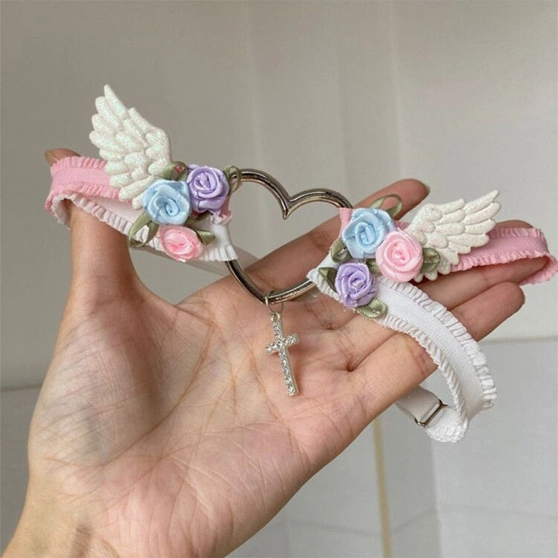 Jolies jarretières Harajuku, dentelle cœur kawaii, un brin de folie pour vos tenues!